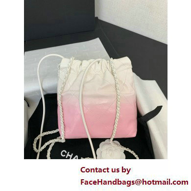 Chanel Patent Gradient Calfskin  &  Lacquered Metal 22 Mini Handbag AS3980 White  &  Light Pink 2025